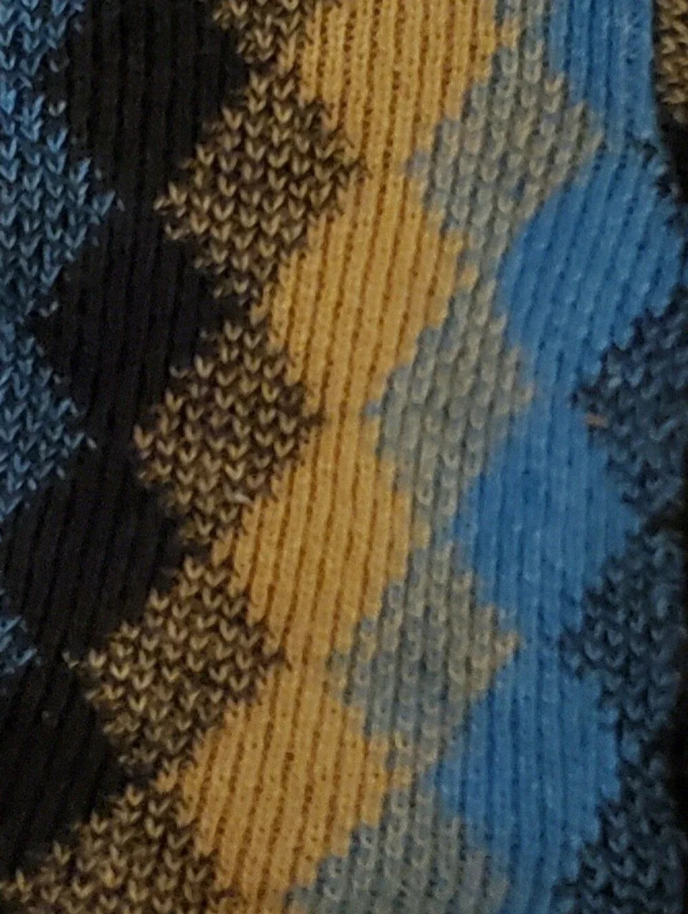 Ken Argyle V-Neck Sweater - Blue & Gold& Black